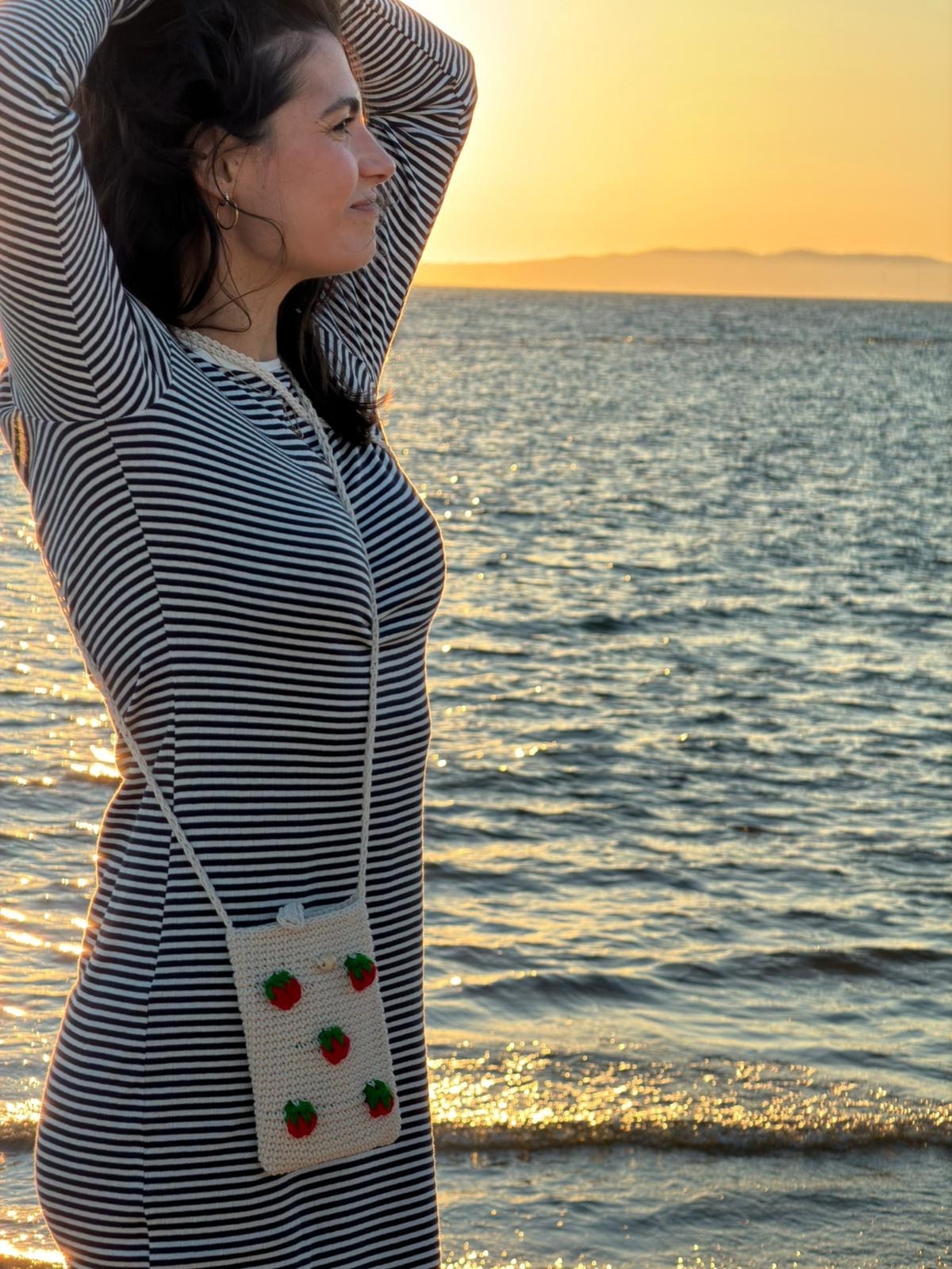 Phone Holder - (with crocheted lemons)